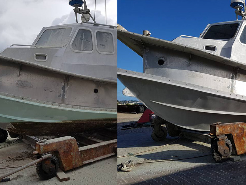 Marine blasting before and after