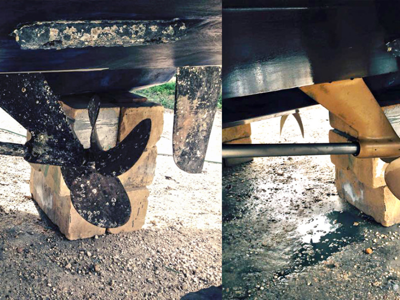Marine blasting before and after